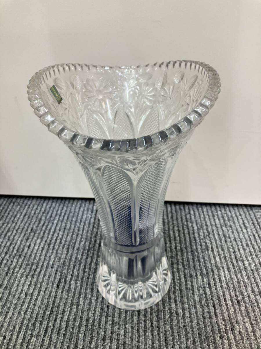 12-125 HOYA クリスタル 花瓶 ガラス ホヤクリスタル 花器 ガラス花瓶 _画像5