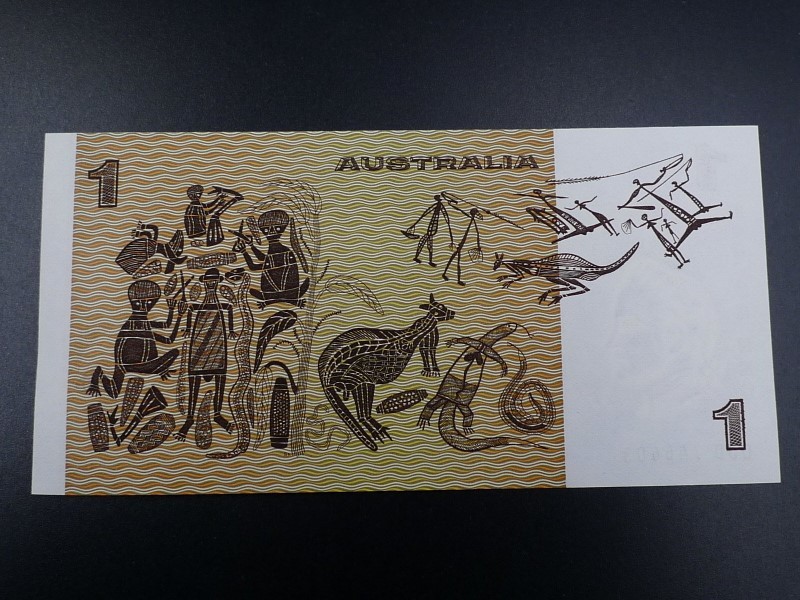 未使用 旧紙幣 オセアニア オーストラリア 1983年 1ドル 女王 エリザベス2世 イギリス エリザベス女王の画像2