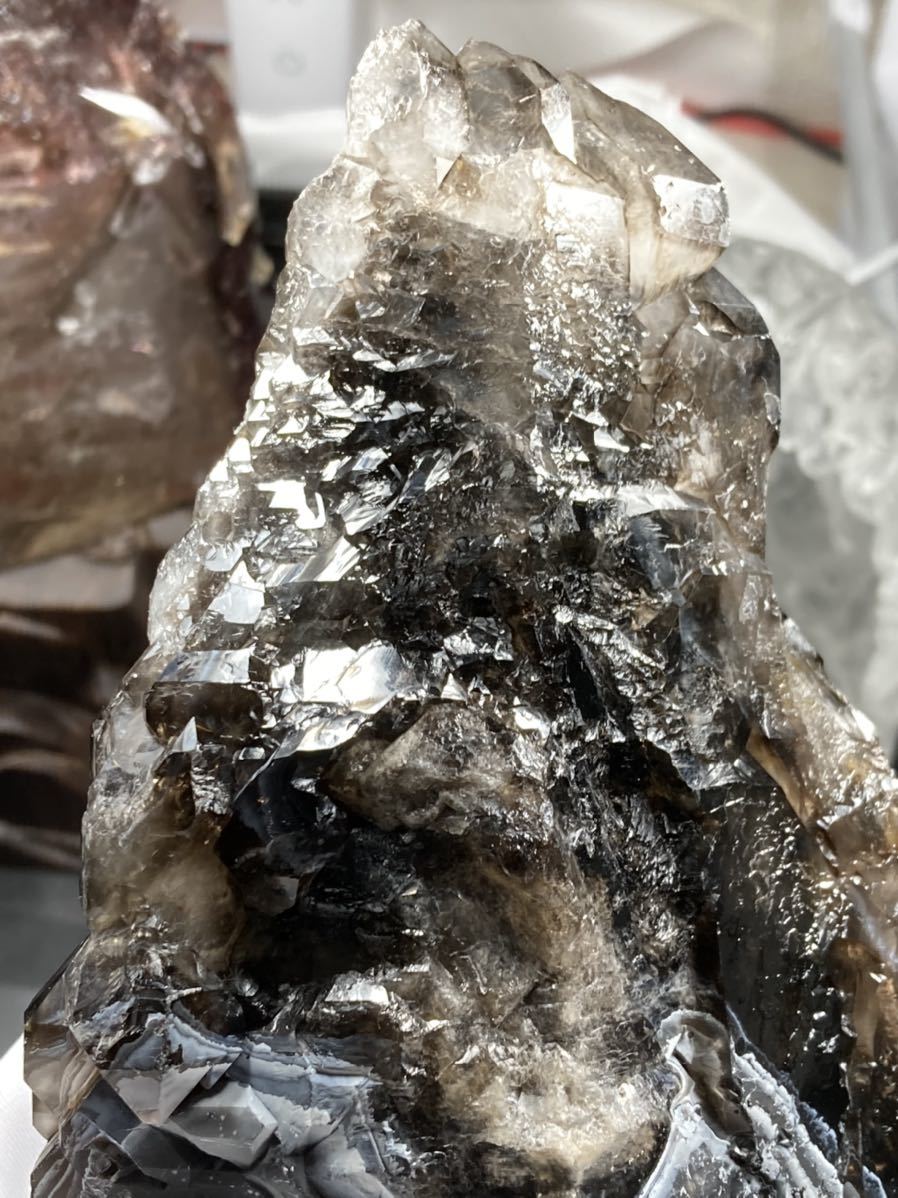 【とても綺麗な形】ブラジル産 エレスチャルクオーツ（骸骨水晶） 約1.3kg 磨きなし 1202_画像4