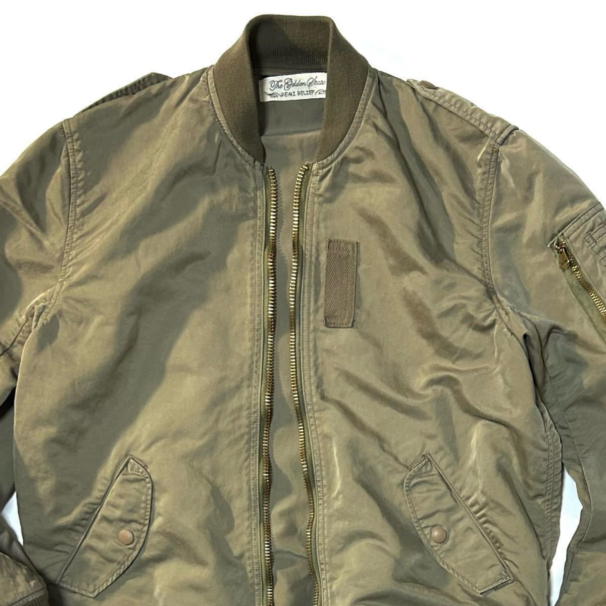 【REMI RELIEF for BEAMS+】ビームス別注 レミレリーフ 定価3.8万 フライトジャケット MILFLIGHT JACKET MA-1 ミリタリーブルゾン 日本製_画像3