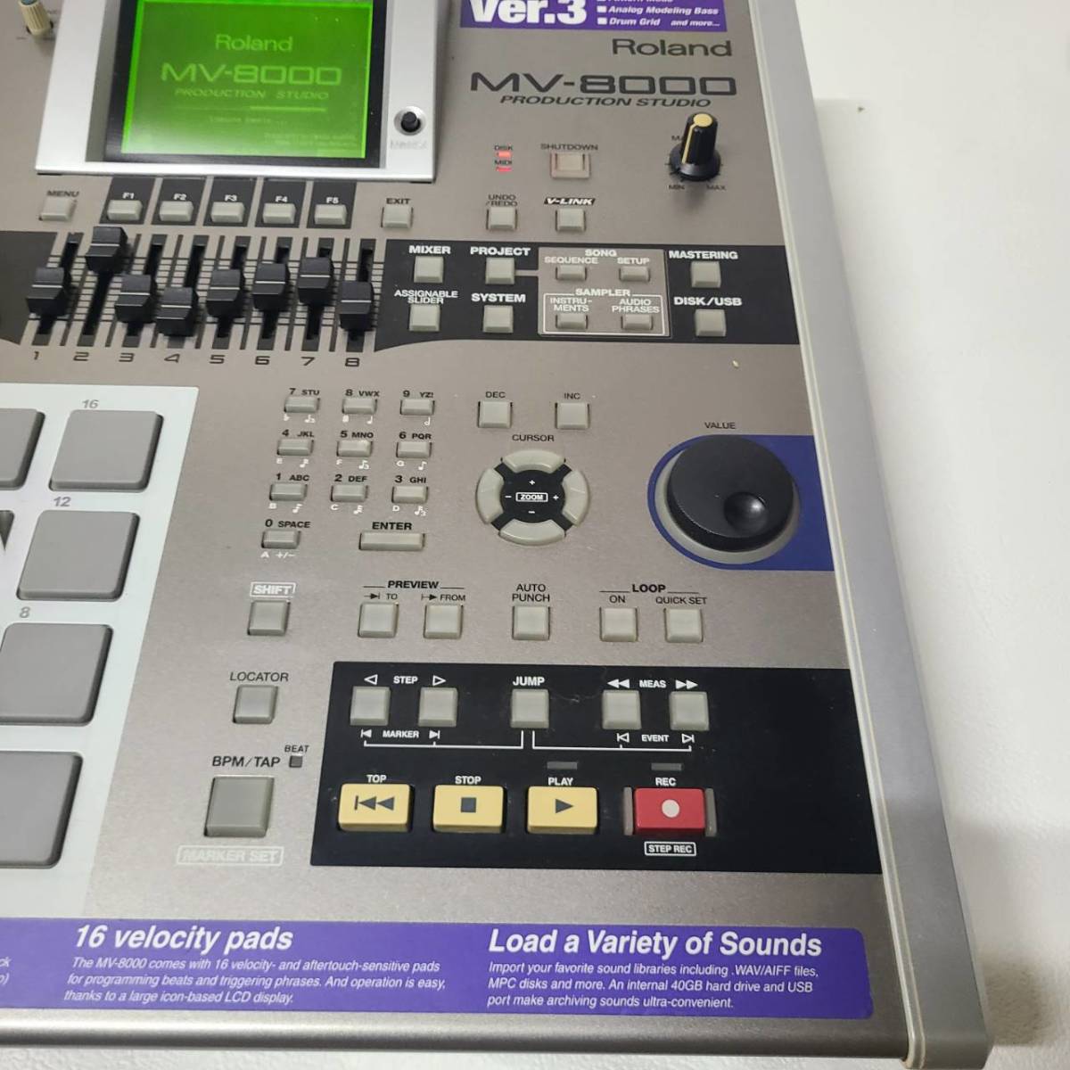 ◆◇Roland ローランド MV-8000 Ver.3 VGAボード付 / サンプリング ワークステーション サンプラー シーケンサー ◇◆_画像8