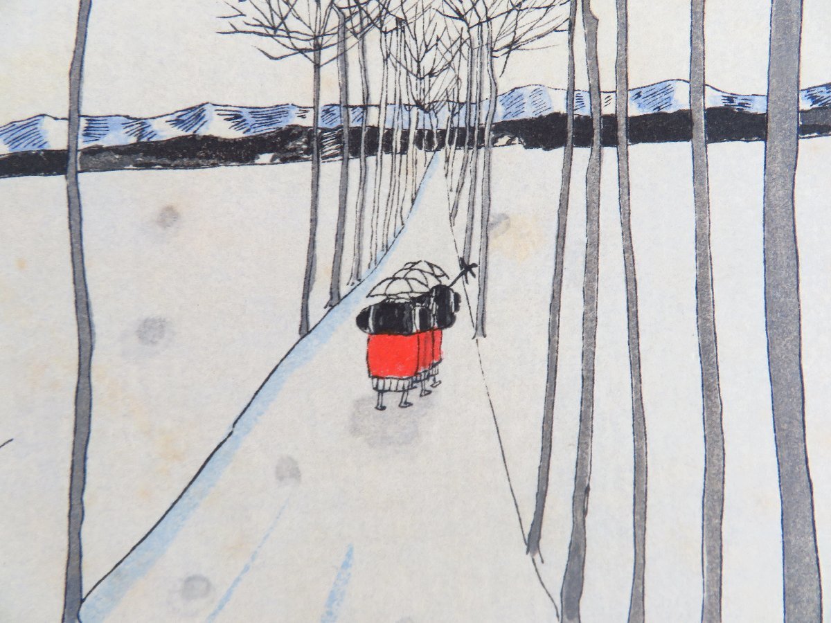 . wistaria genuine one original woodblock print [ snow. . after .] attaching [. woman . wistaria genuine one book of paintings in print ] limitation 820 part Showa era 52 year every day newspaper company .