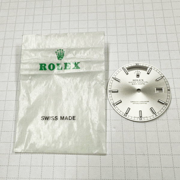 中古 ROLEX/ロレックス 純正パーツ 文字盤/ダイアル 118239用 デイデイト シルバーバーインデックスの画像1