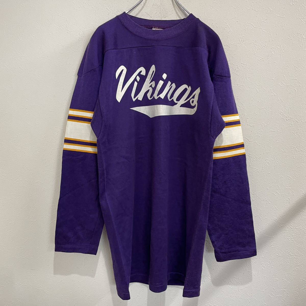 ビンテージ　60ｓ MASON USA製　VIKINGS　 デザイン　ナンバリング　プリント　フットボール　Ｔシャツ　ロンT　231220