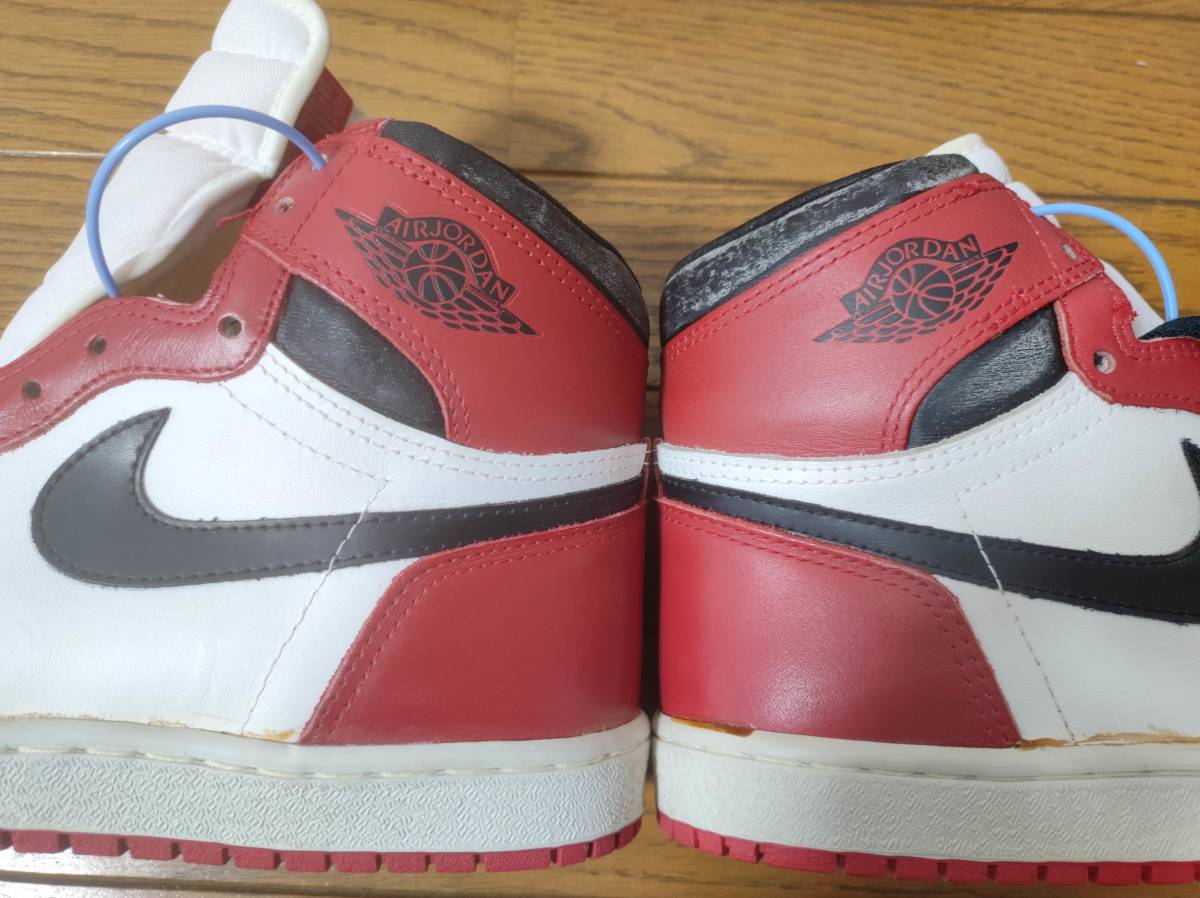 新品85年製AIRJORDAN1オリジナルCHICAGO27.5cm NIKE AIR JORDAN 1 RETRO HIGH OG bred royal つま黒 AJ1 1985 ヴィンテージ ビンテージdeadの画像10