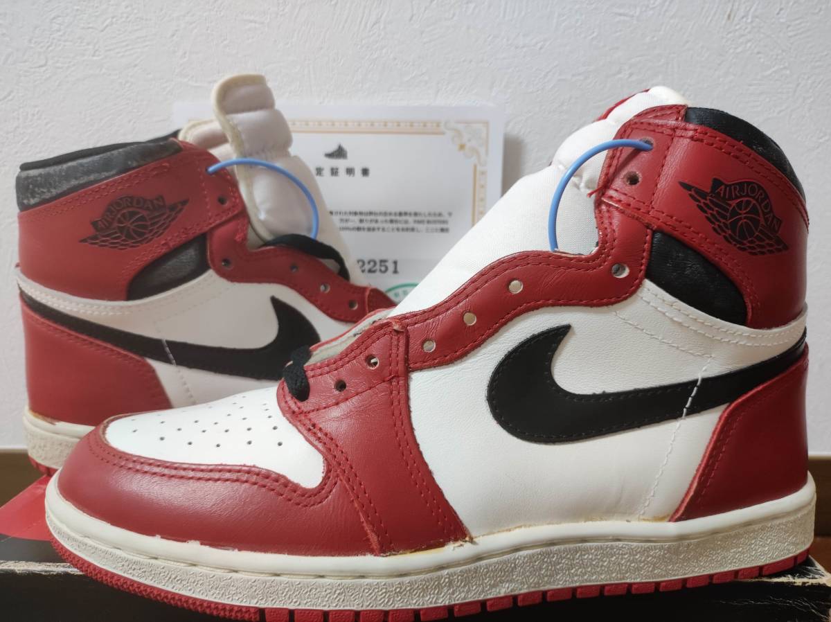 新品85年製AIRJORDAN1オリジナルCHICAGO27.5cm NIKE AIR JORDAN 1 RETRO HIGH OG bred royal つま黒 AJ1 1985 ヴィンテージ ビンテージdeadの画像5