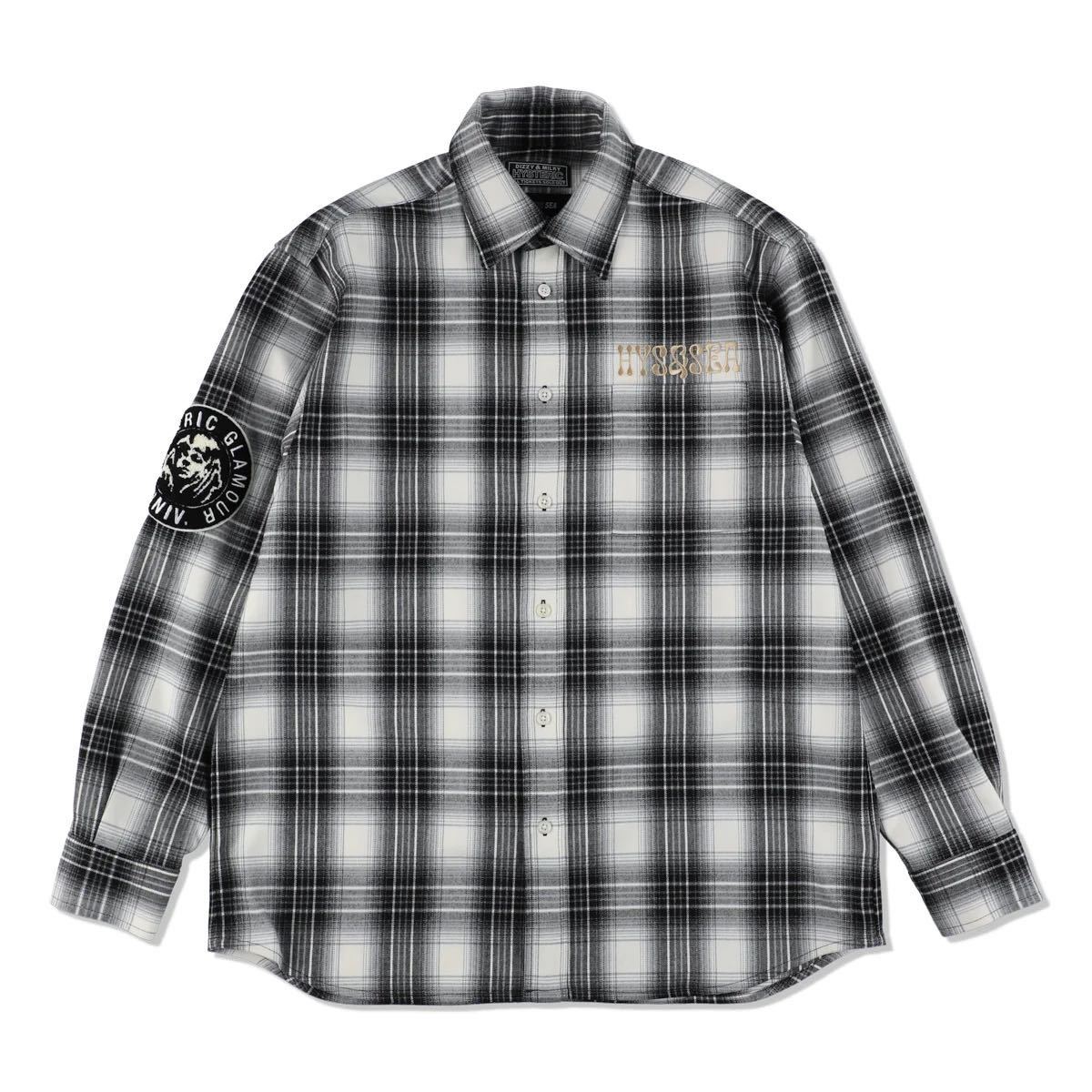 送料無料 M 黒 WIND AND SEA HYSTERIC GLAMOUR X WDS Check Shirt Black ヒステリックグラマー ウィンダンシー ネルシャツ ブラック 新品_画像2