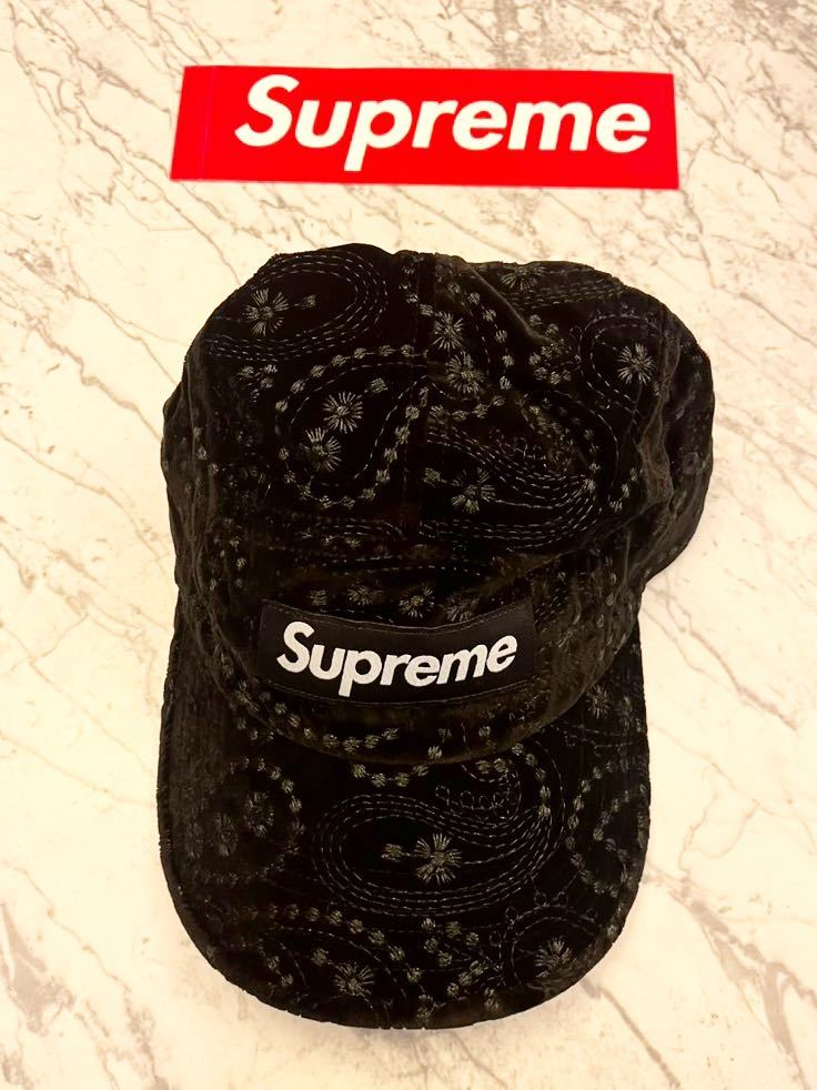 送料無料 黒 Supreme Velvet Paisley Camp Cap Black シュプリーム 送料無料 黒 Supreme Velvet Paisley Camp Cap Black シュプリーム