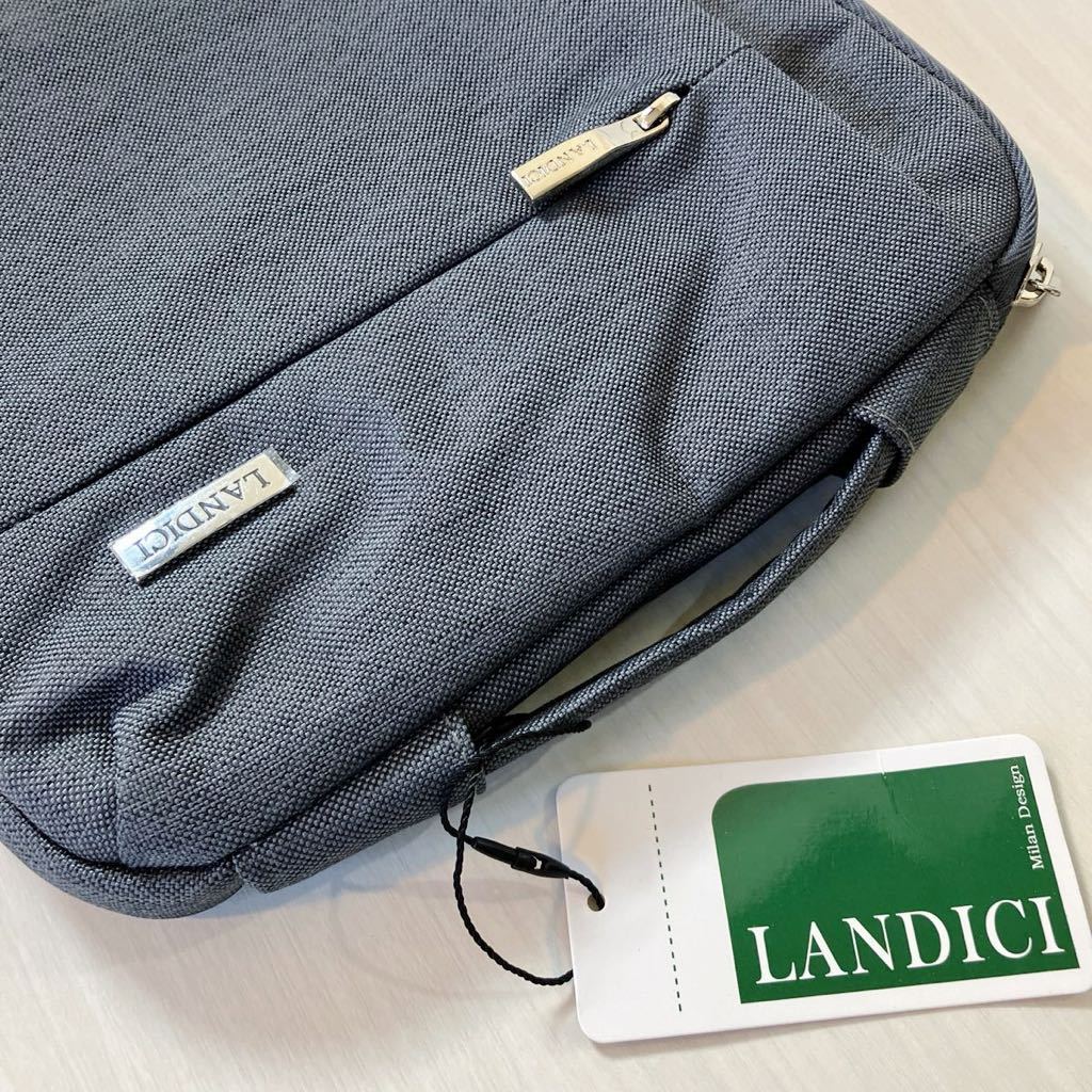 LANDICI 360°保護 PCケース 11.6-12.9インチ 衝撃吸収 防水 ベルベット裏地 ノートPCケース タブレットケース 手提付き グレー_画像2