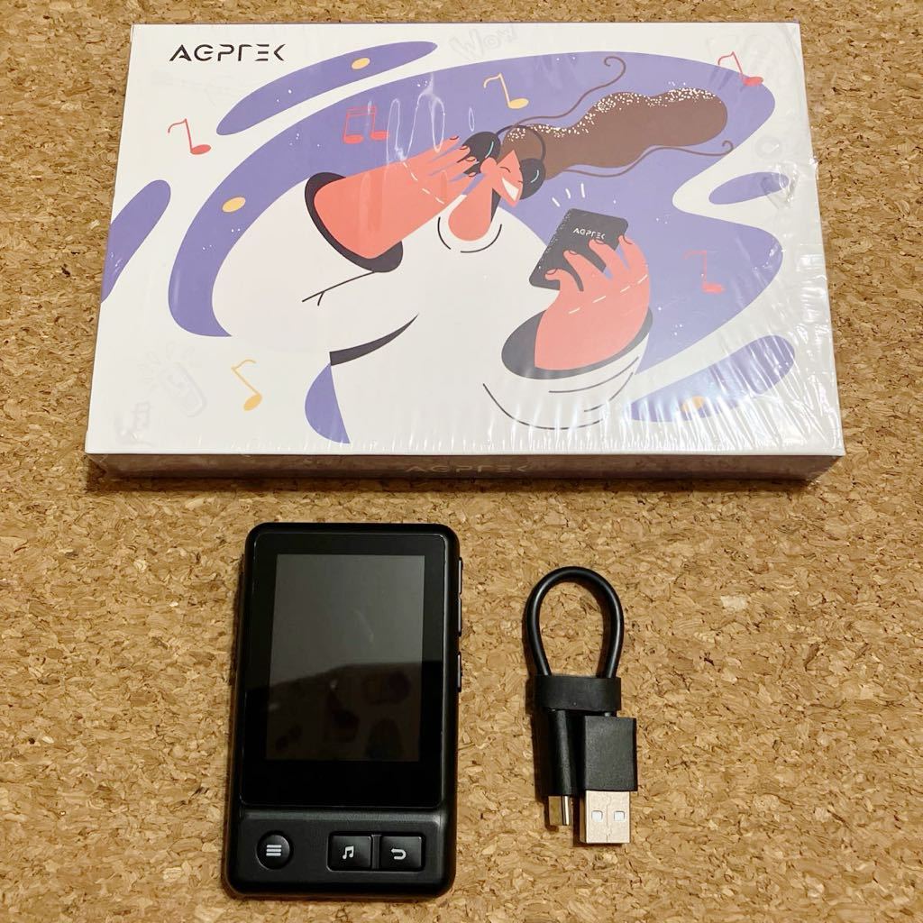 AGPTEK MP3プレーヤー Bluetooth5.3 2.4タッチパネル 32GBカード付 スピーカー搭載 Hi-Fi FMラジオ 128GBまで拡張可 軽量 アームバンド付_画像1