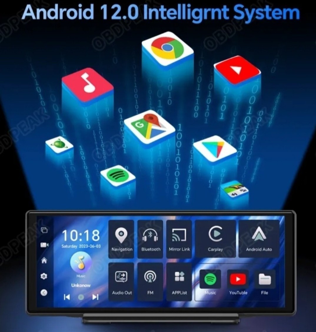 Android12内蔵10inch オンダッシュディスプレイオーディオ Android Auto/Carplay ミラーリンク_画像6