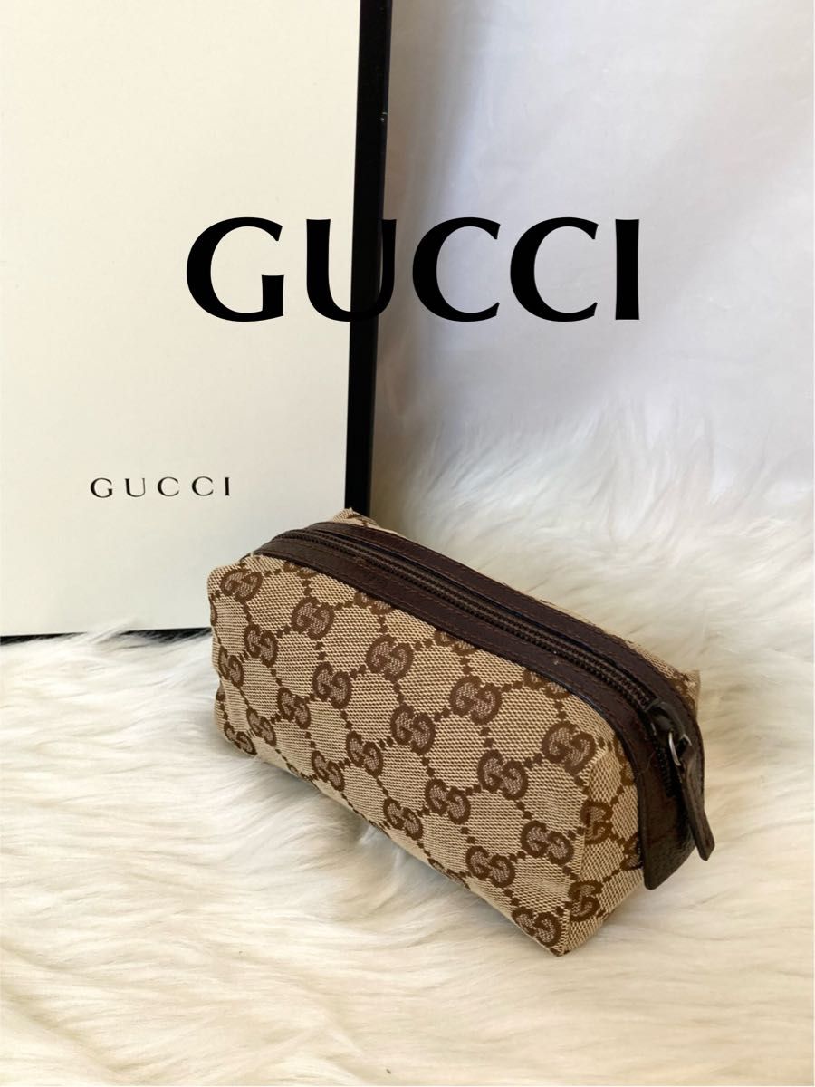 GUCCI グッチ ポーチ バニティ GGキャンバス 化粧 小物 - ポーチ/バニティ