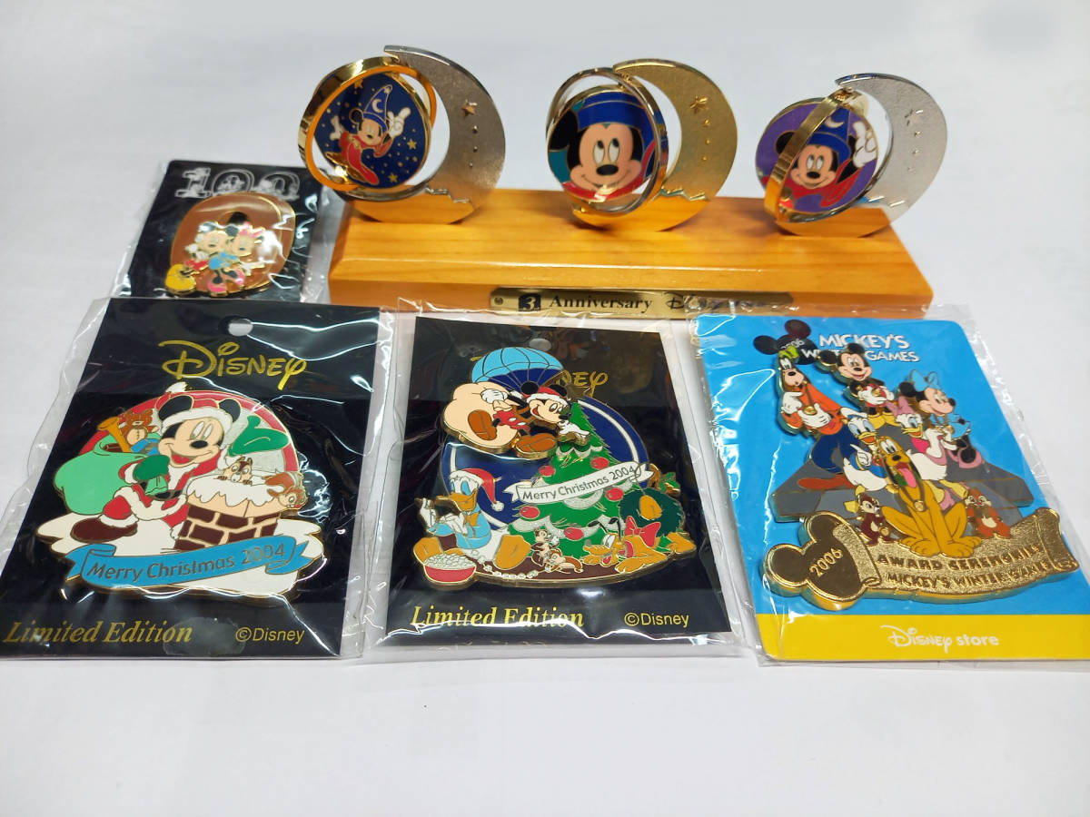 ● ディズニー Disney store pin3周年アニバーサリーピン　ファンタジア メリークリスマス2004 ミッキーズウインターゲーム　他_画像1