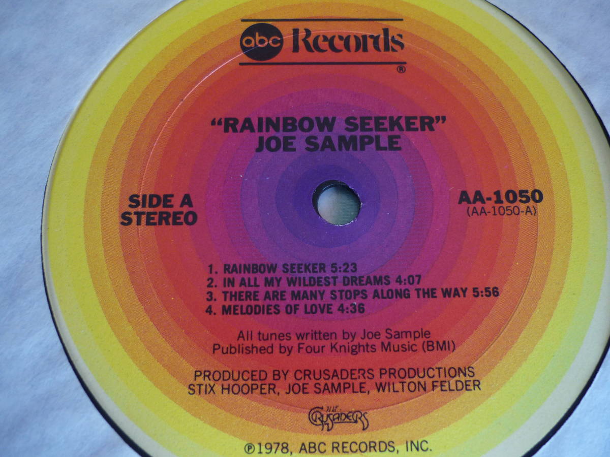 LP　　JOE SAMPLE / RAINBOW SEEKER_画像2