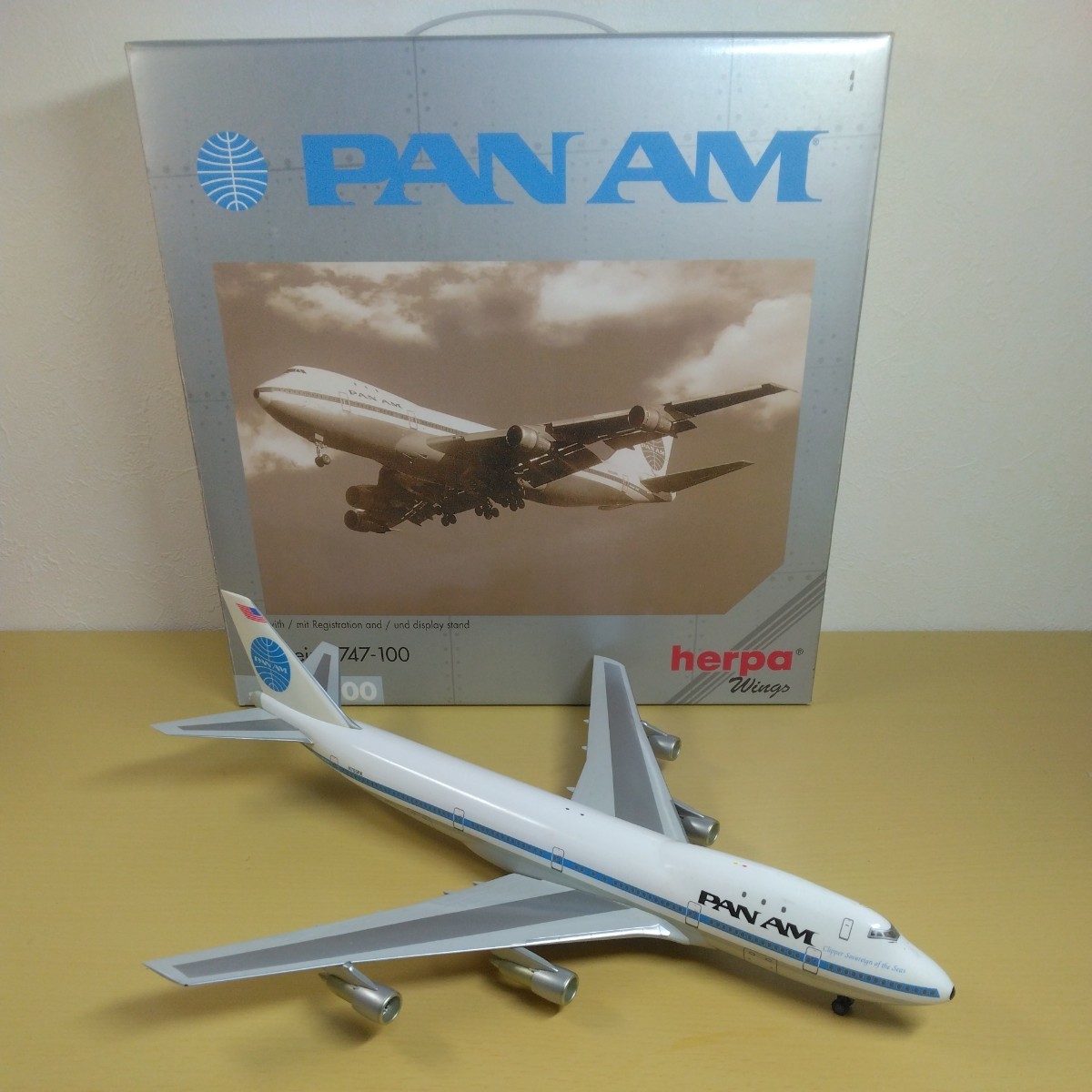 1/200 PAN AM Boeing 747-100 herpa 飛行機 模型 ボーイング747 パンナム航空 ヘルパ ウィングス _画像1