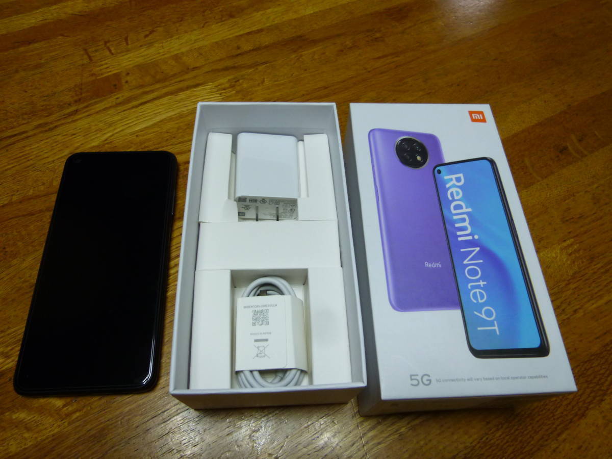 【128GBモデル】未使用に近い/判定〇/Simフリー◆Softbank Xiaomi Redmi Note 9T 5G 〔ガラスフィルム装着済〕_画像3