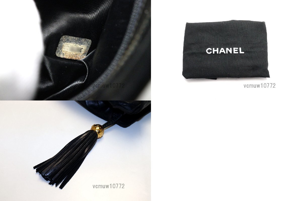 希少美中古■CHANEL 3番台 ダイヤステッチ フリンジ レザー ショルダーバッグ シャネル■1221co18886_画像8