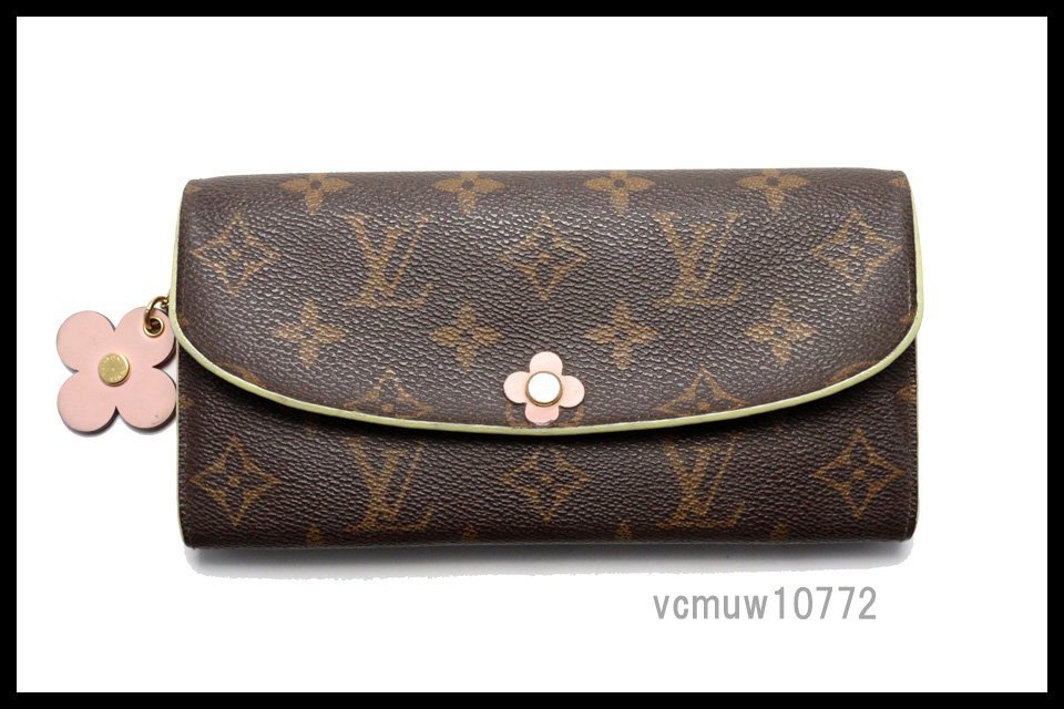 近年モデル希少美中古■LOUIS VUITTON モノグラム ポルトフォイユエミリー レザー 2つ折り長財布 ルイヴィトン■1221hn423043_画像1