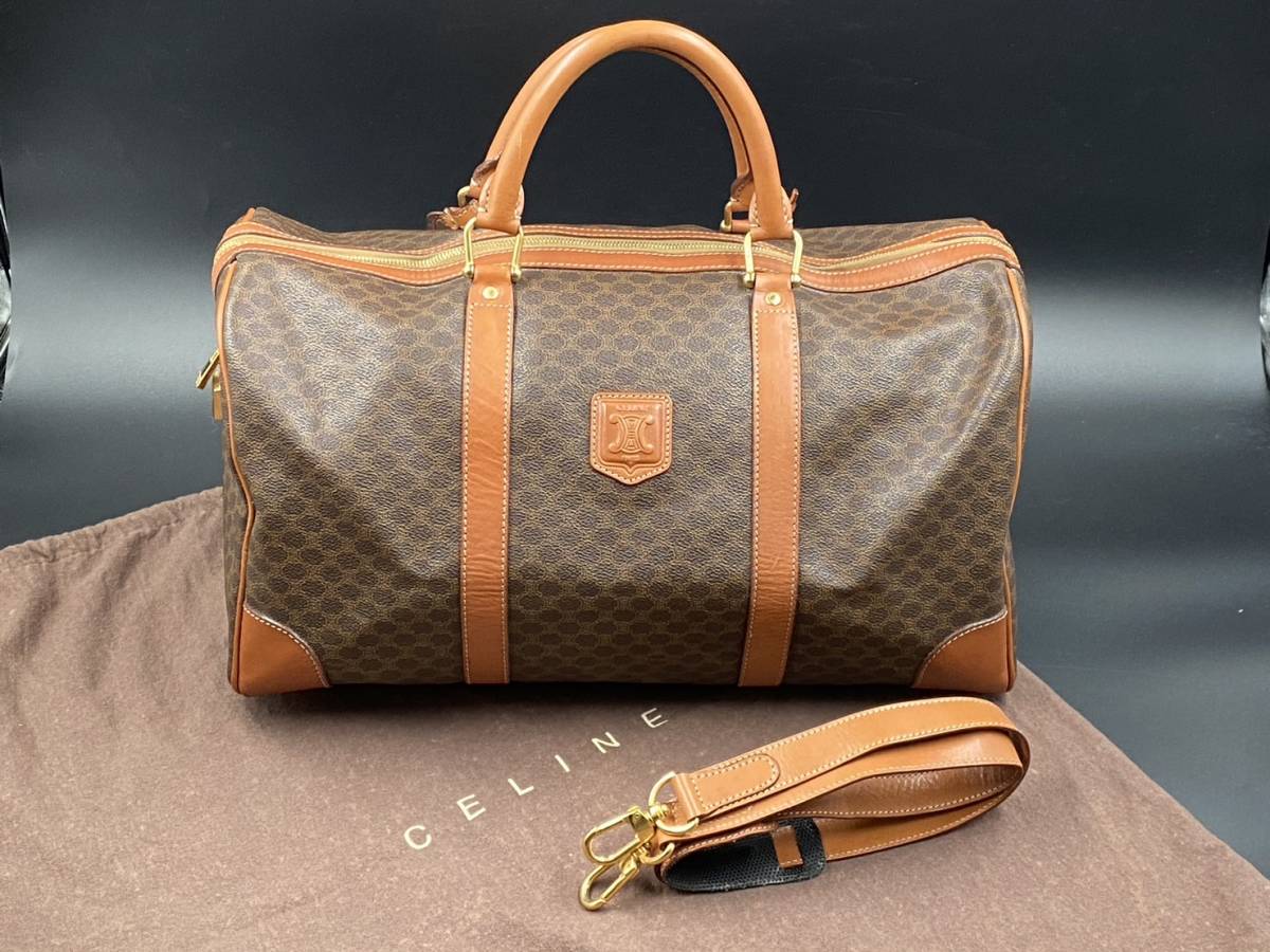 【CELINE】セリーヌ ラージ トラベルバッグ ボストンバッグ セリーヌ ラージ トラベル ボストンバック マカダム柄