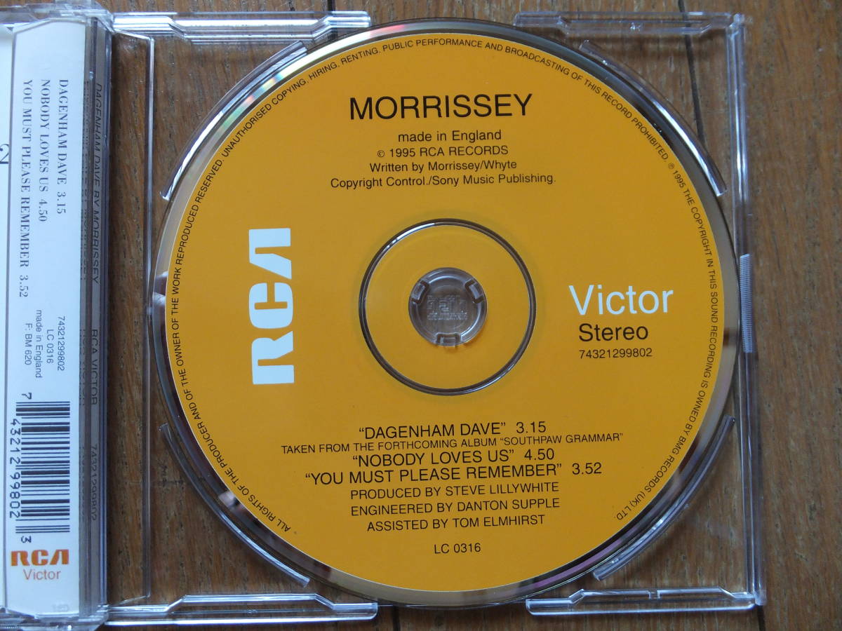 CD-Single　Morrissey『Dagenham Dave』輸入盤　Used_画像3