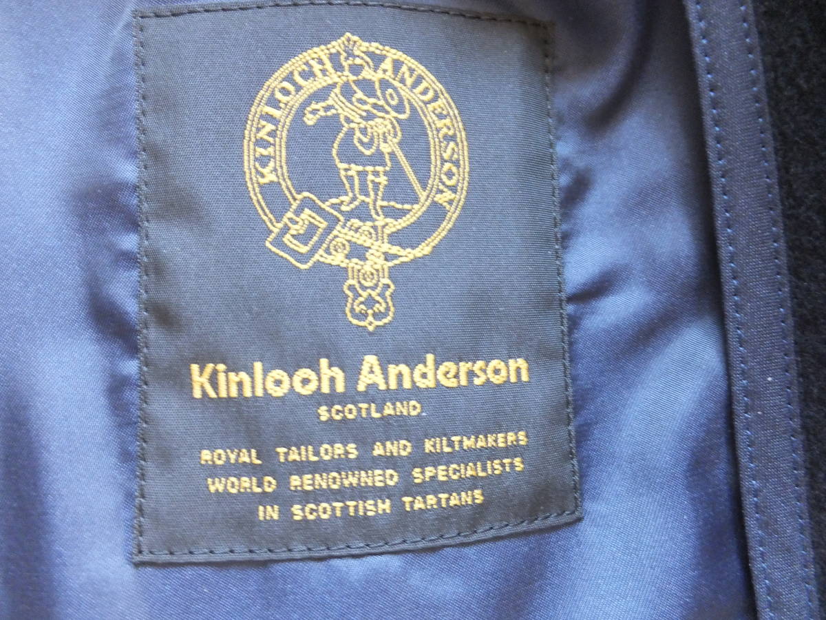 Kinloch Anderson Scotland 　カシミア メンズ コート　ネイビー M　Used_画像4