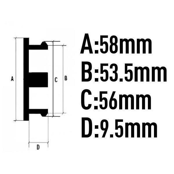 ホイールキャップ センターハブキャップ 58mm バッジ シンプル フラット 57mm58mm ブラック 4個セット_画像4