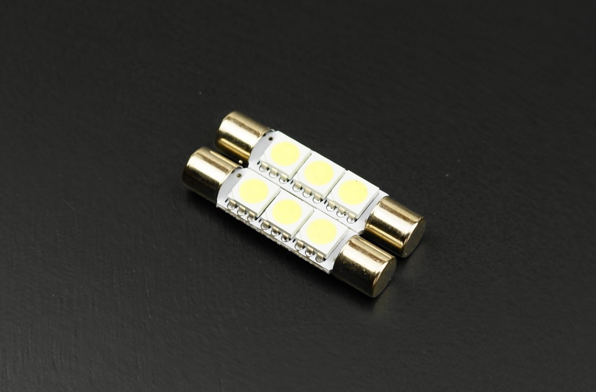 T6.3×31mm 3SMD バニティランプ ホワイトLED 白 ２個セット_画像1