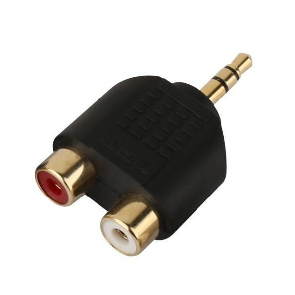 AUX 3.5mm stereo Mini plug / RCA pin plug gilding conversion adaptor 