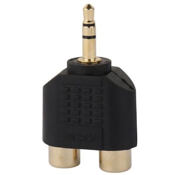 AUX 3.5mm stereo Mini plug / RCA pin plug gilding conversion adaptor 