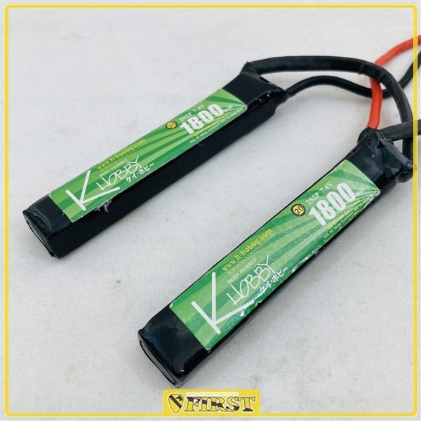 4548】KHOBBY製 7.4V 1800mAh 20c リポバッテリー セパレート ヌンチャクタイプ LiPO ケイ・ホビー_画像2