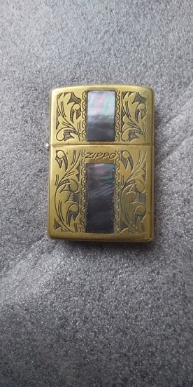 ☆喫煙具 ZIPPO ジッポーライター　１９９１ 貝貼り　USED_画像1