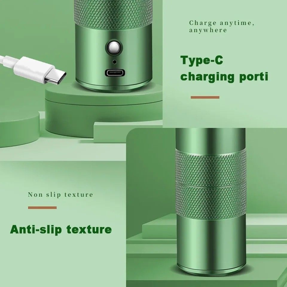 新品未開封 充電式エアブラシ コンプレッサー メイク ネイル 模型 塗装 化粧水 TypeC充電 緑 匿名発送
