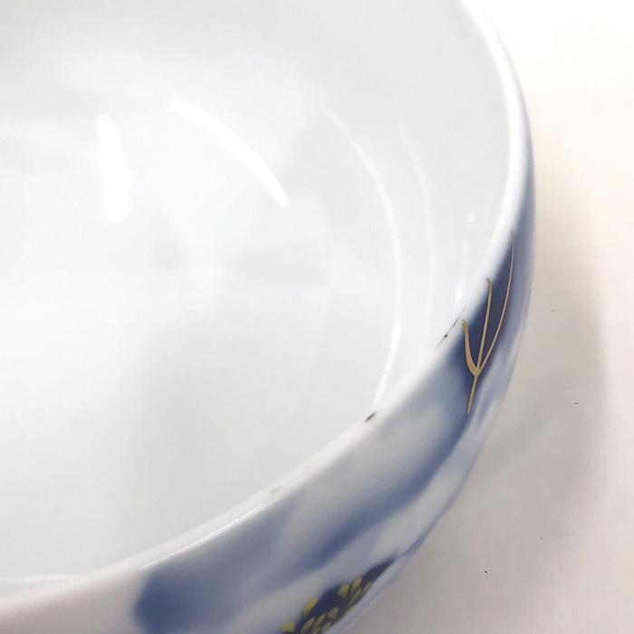 未使用 有田焼 茶碗 湯呑 5客セット 深川製磁 牡丹 ブルー [jgg]_画像6