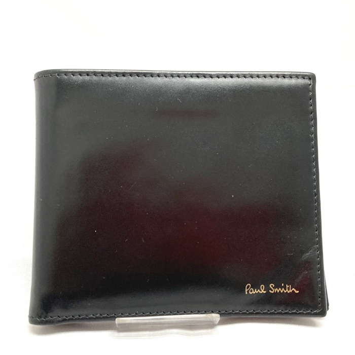 Paul Smith 二つ折り財布 レザー ブラック AUPC 4833 W761A [jgg]