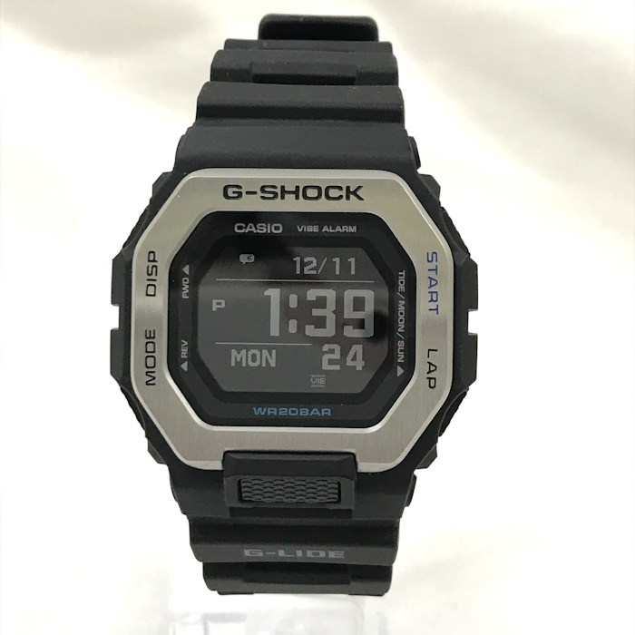 美品 CASIO 腕時計 G-SHOCK G-LIDE クオーツ ブラック文字盤 GBX-100 [jgg]