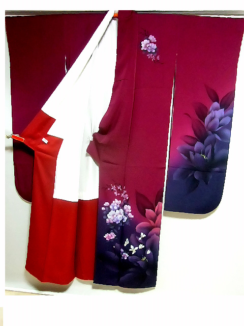 # black cat #* silk power * piece .. top class long-sleeved kimono long kimono-like garment double-woven obi obi age obi shime . point set *#