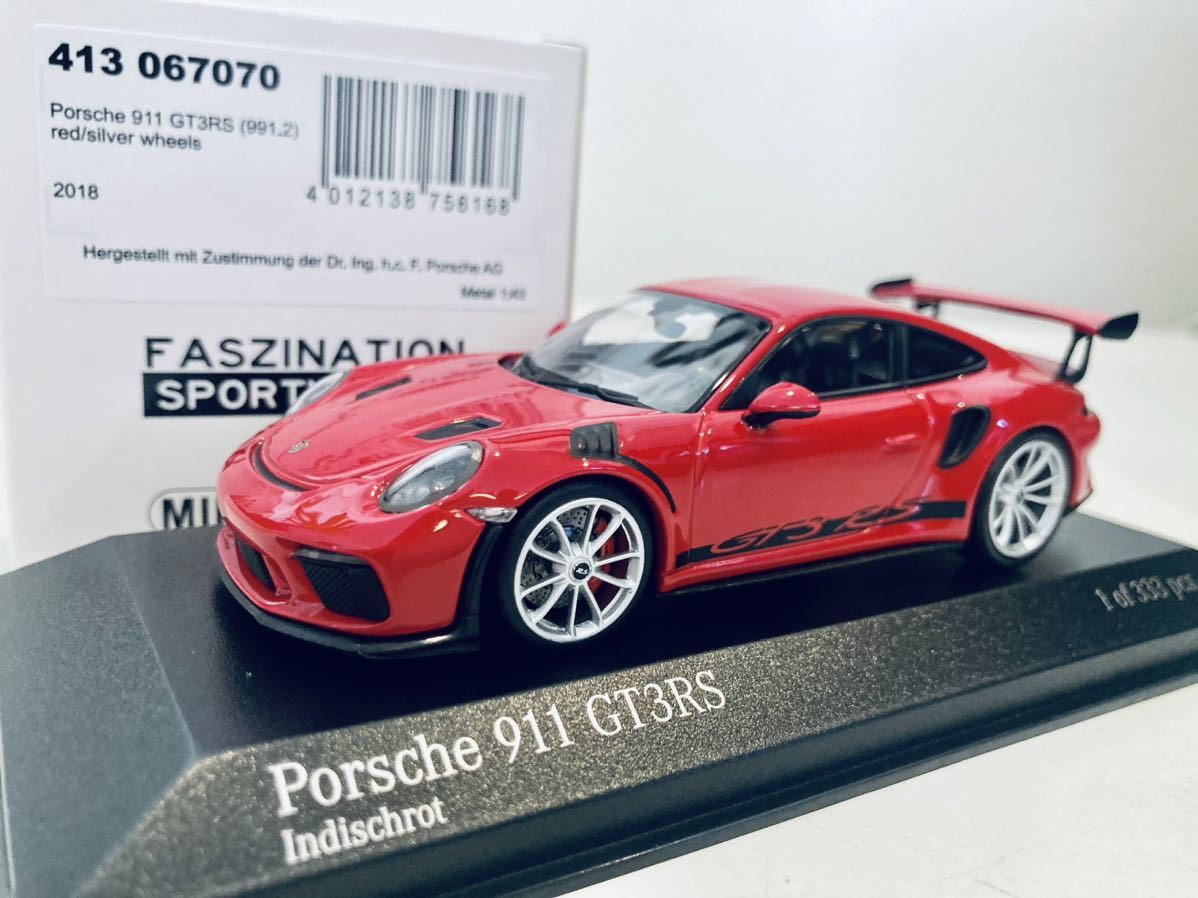 【送料無料】1/43 Minichamaps ポルシェ 911 GT3 RS (991.2) 2018 Red/Silver wheel_画像1