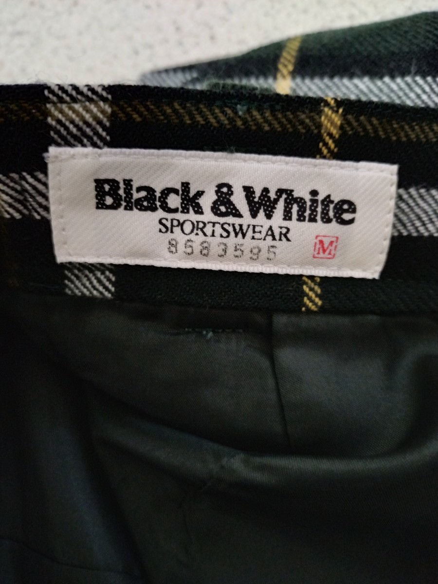 Black&White ブラックアンドホワイト ハーフパンツ レディースM w58-64cm ウール ゴルフ タウンユース ウエストストレッチ 美品 送料無料_画像6