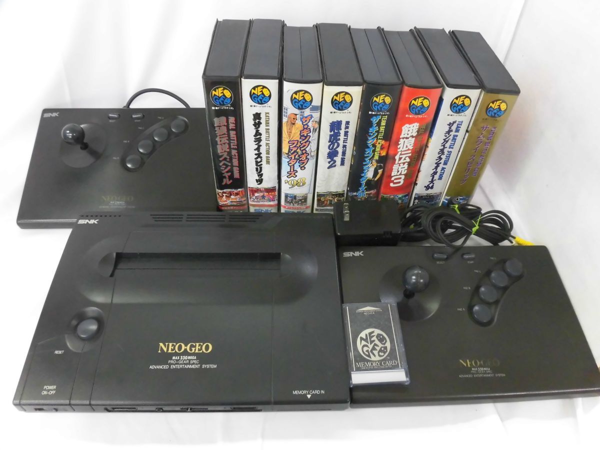 25 送120サ 1225%B12 NEOGEO 本体セット ＆ ソフトセット 中古品_画像1