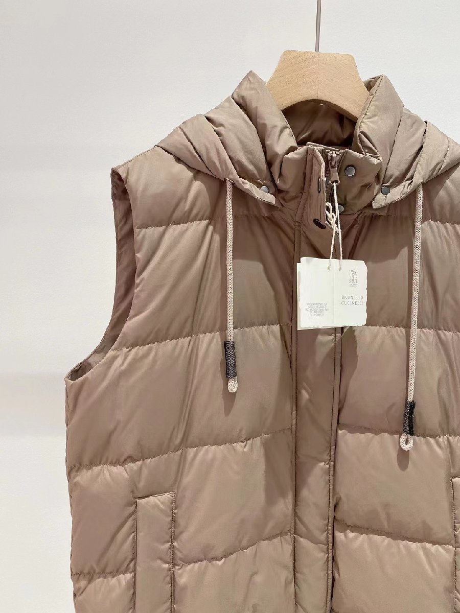 Brunello Cucinelli　ブルネロクチネリ レディース　ダウンベスト　ロングベスト　アウター　S-XL　秋冬新品_画像3