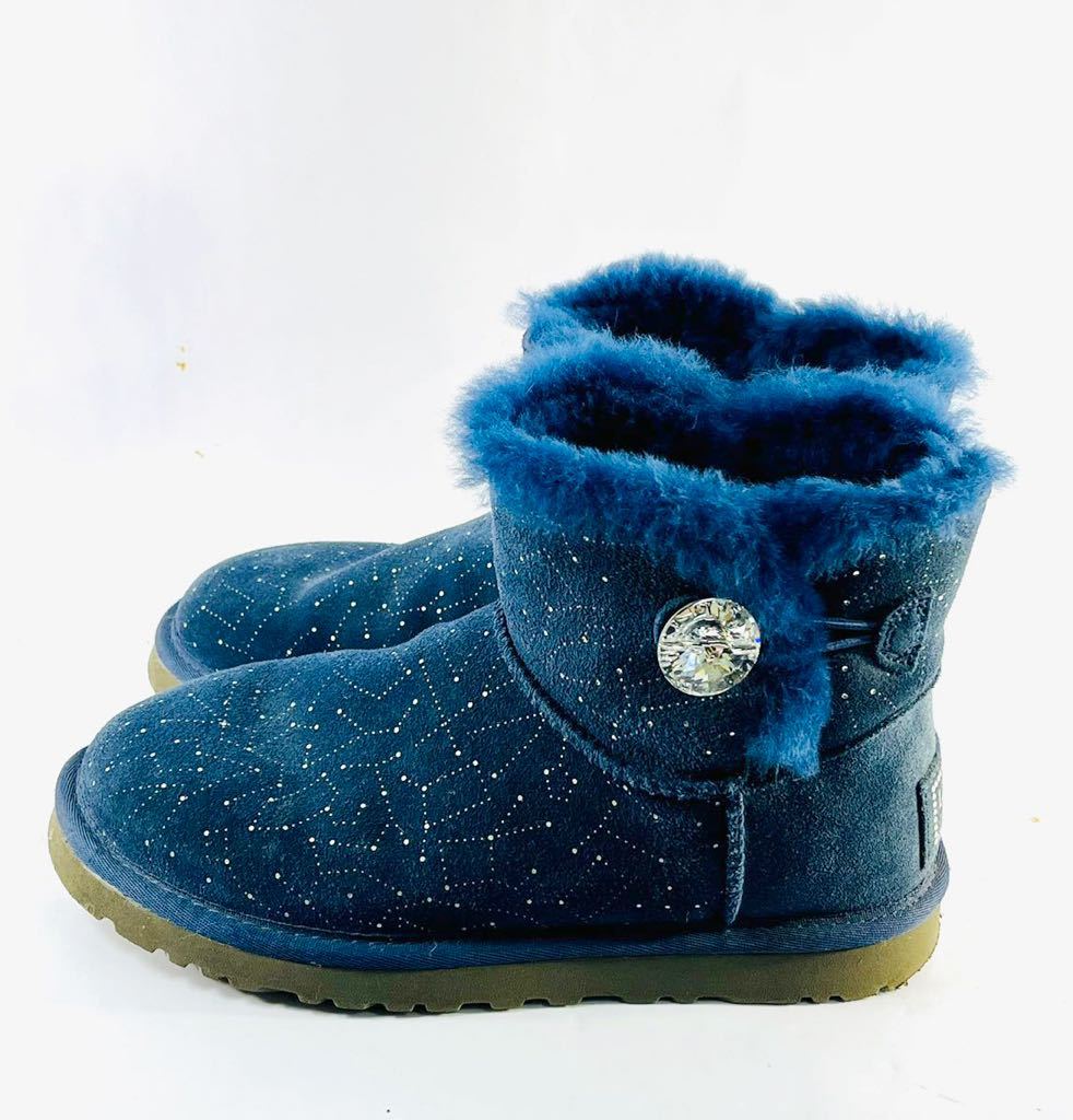 ◇1円 ★ UGG アグ スワロフスキー ムートン ブーツ 星座 ネイビー紺 23 _付属品なし