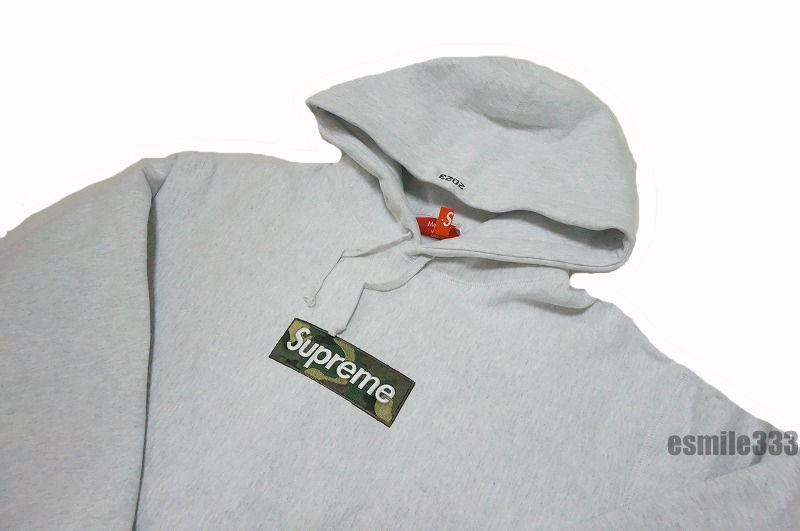 新品 国内品 2023AW Supreme Box Logo Hooded Sweatshirt Ash