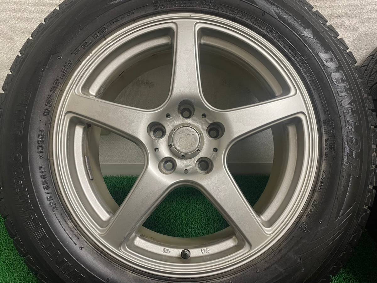 ＜冬用即決品!!＞Weds 17in 7J PCD114.3 5穴 ダンロップ ウィンターマックス SJ8 225/65R17 RAV4 ハリアー エクストレイル CX-5 CX-3 即納_画像3