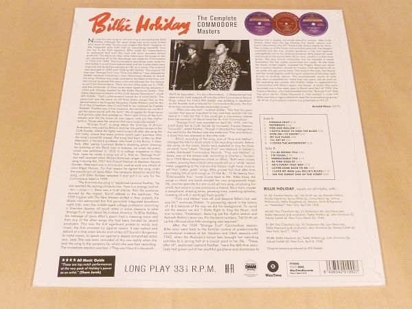 未開封 ビリー・ホリデイ The Complete Commodore Masters 限定リマスター180g盤LP Billie Holiday Strange Fruit 奇妙な果実の画像2