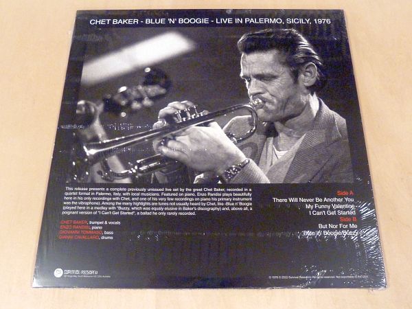 未開封 チェット・ベイカー Blue N Boogie Live In Palermo Sicily 1976 LP Chet Baker My Funny Valentine I Can't Get Started 'N'_画像2