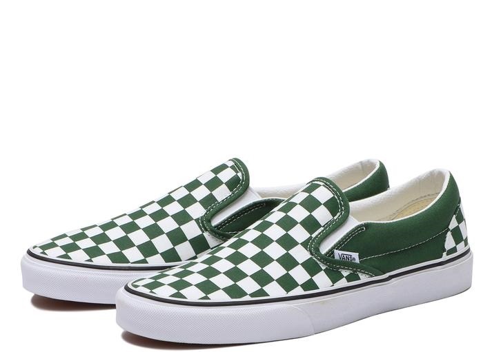 【VANS】 CLASSIC SLIP-ON VN0A7Q5D6QU GREENER PAST スリッポン 緑白系チェッカー　27ｃｍ_画像1