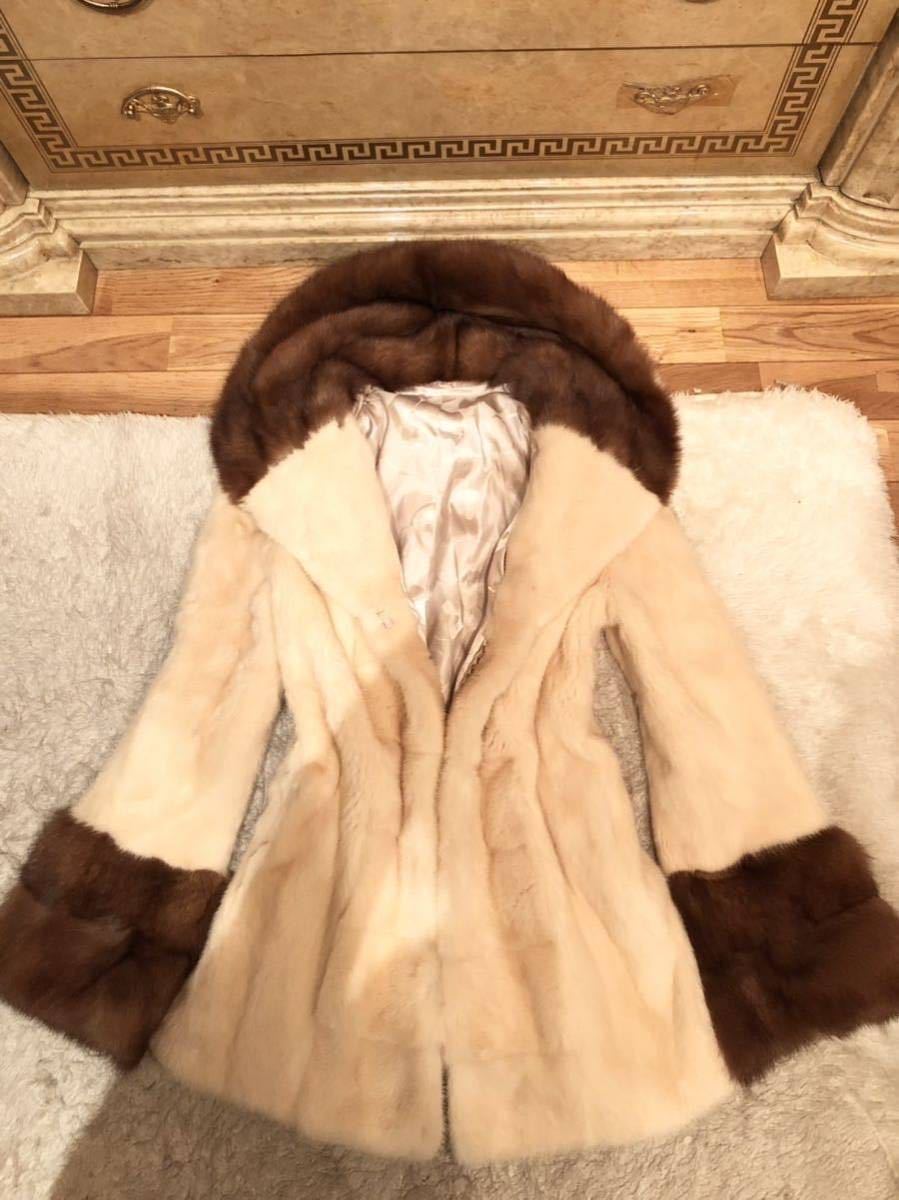 ロシアンセーブルミンクファー豪華コート新品ケープカラー希少 ロシアンセーブルミンクファー豪華コート新品ケープカラー希少