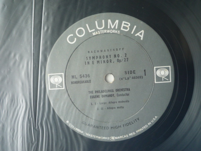 RY73 米COLUMBIA盤LP ラフマニノフ/交響曲第2番 オーマンディ/フィラデルフィアO 2eyes_画像3