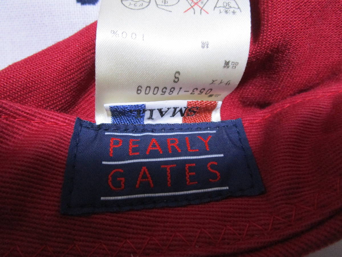 激レア!旧品!即決!PEARLY GATES パーリーゲイツ メンズ ゴルフ コットン キャップ 帽子 レッド系 Sサイズ 日本製_画像8