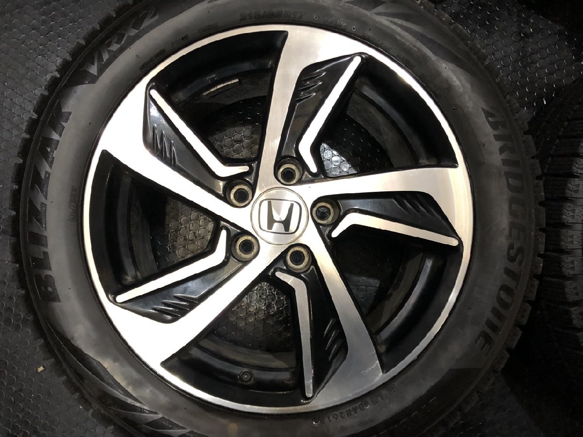 【BS BLIZZAK VRX2 215/55R17】スタッドレス【HONDA RC系オデッセイ 純正ホイール 17インチ 7J5HPCD114.3+55】バリ溝　(VTP910)_画像5